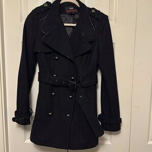 Miss Sixty Black Vintage Wool Peacoat Sz Sm